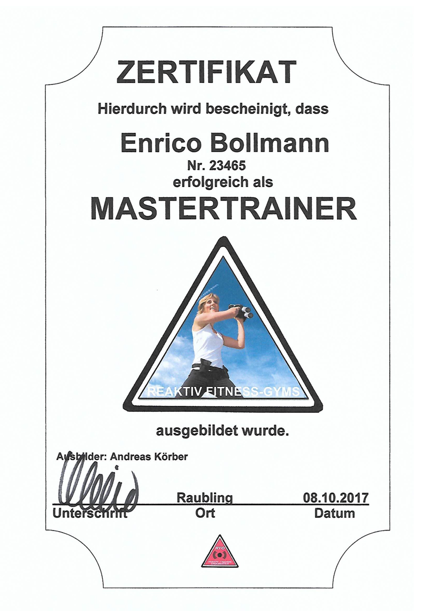 Mastertrainer Reaktiv Fitness-Gyms